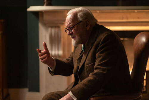 Anthony Hopkins asking a question in a suit.