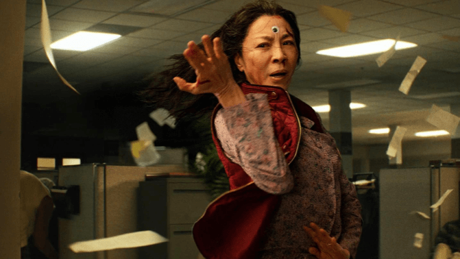 Michelle Yeoh in Everything Everywhere All at Once, one of the best things to happen to movies this year.